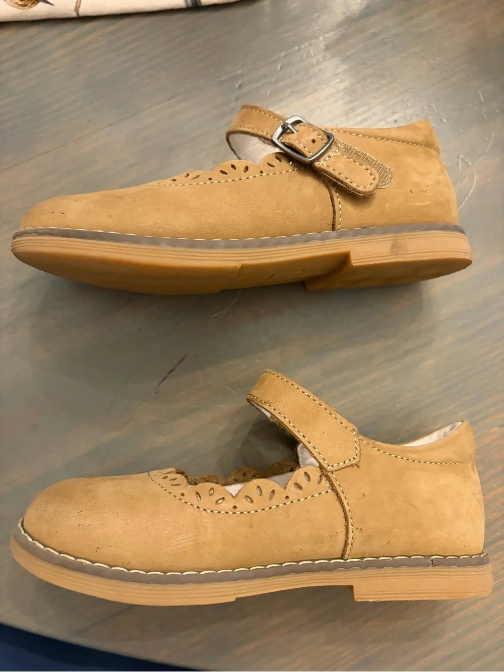 L'Amour Girls Tan Mary Jane Shoes